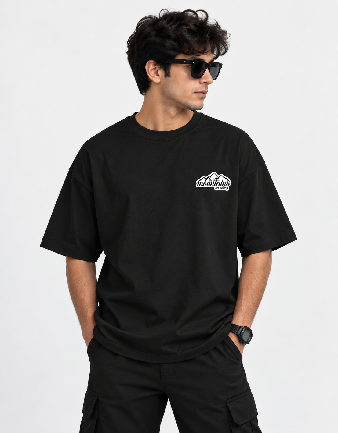 Mountains Are Calling Oversized T-Shirt | 260 GSM Terry Tee