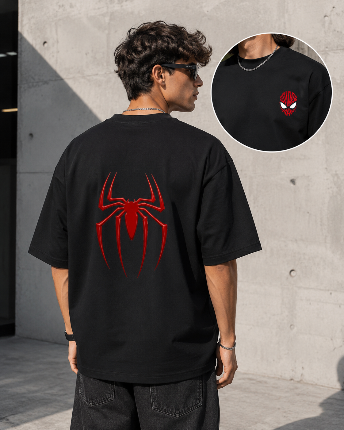 Spider Man Black Back Tshirt
